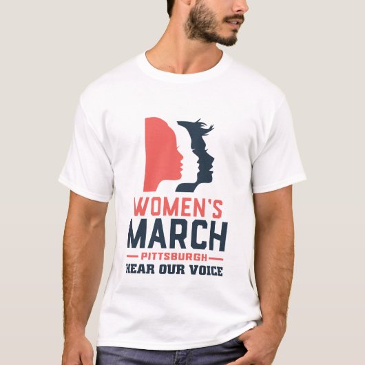 Women's March Pittsburgh Luister naar onze stem T-shirt (Voorkant)
