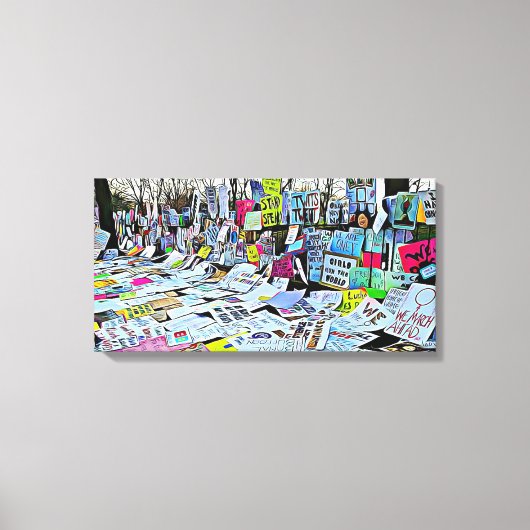 Women's March Pretest Signs Canvas kunst aan de mu (Voorkant)