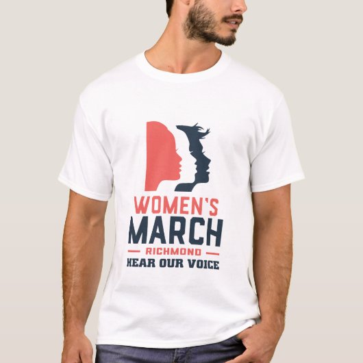 Women's March Richmond Luister naar onze stem T-shirt (Voorkant)