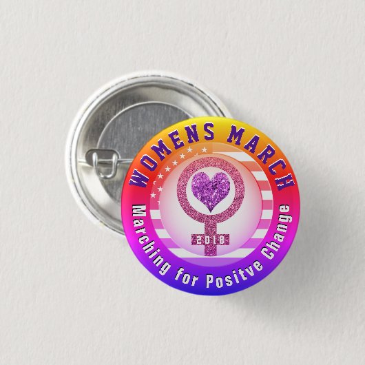Womens March Ronde Button 3,2 Cm (Voorkant /achterkant)