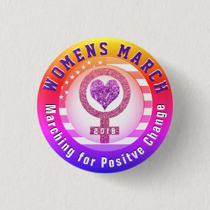 Womens March Ronde Button 3,2 Cm