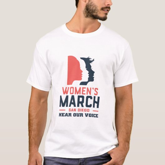 Women's March San Diego hoort onze stem T-shirt (Voorkant)