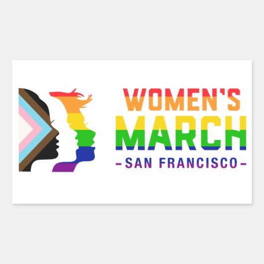 Women's March SF Pride Rechthoekige Sticker (Voorkant)