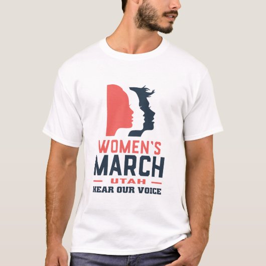 Women's March Utah Luister naar onze stem T-shirt (Voorkant)