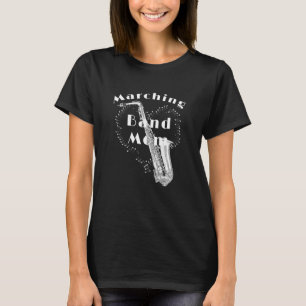Womens Marching Band Mam Saxofoon Speler Zilver S T-shirt