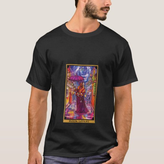 Womens Marie Laveau Justice Tarot Card Voodoo Witc T-shirt (Voorkant)