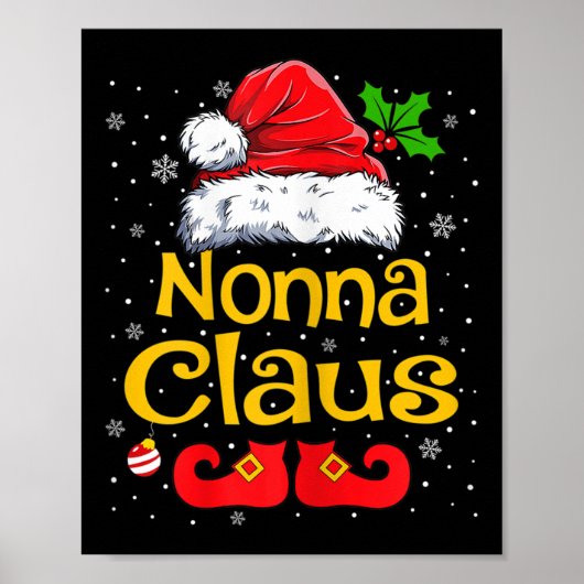 Womens Matching Family Christmas Santa Hat Xmas Fu Poster (Voorkant)