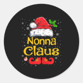 Womens Matching Family Christmas Santa Hat Xmas Fu Ronde Sticker (Voorkant)