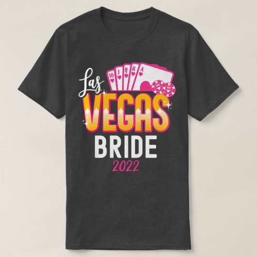 Womens Matching Las Vegas 2022 Wedding Bride en G T-shirt (Design voorkant)