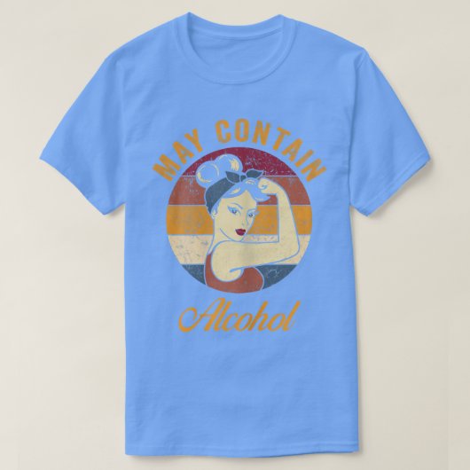 Womens May Contain Alcohol Funny Wine Tee Beer Wh T-shirt (Design voorkant)