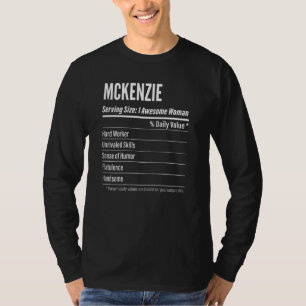 Womens Mckenzie Nutritional Facts Serving Size Ca T-shirt