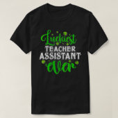 Womens meest gelukkige leraar assistent op straat t-shirt (Design voorkant)