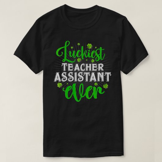 Womens meest gelukkige leraar assistent op straat t-shirt (Design voorkant)