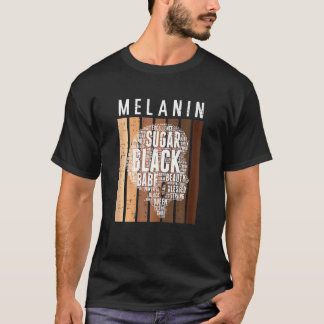 Womens Melanin Sugar Black Queen Afro African Prid T-shirt