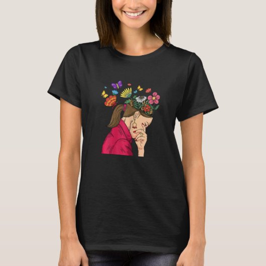 Womens Mental Health Matters Think Positive Thoug T-shirt (Voorkant)