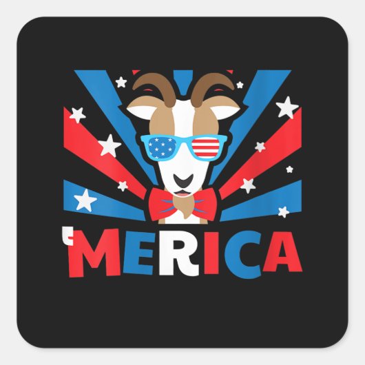 Womens Merica Geit Vierkante Sticker (Voorkant)