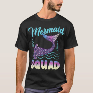 Womens Mermaid Squad Mermaid Birthday VNeck T-shirt