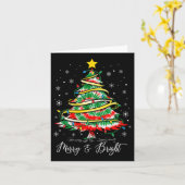 Womens Merry &amp; Bright Merry Christmas Tree Tie Kaart (Gele Bloem)