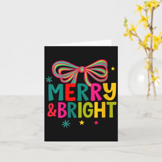 Womens Merry And Bright Christmas Crew 2025 Funny  Kaart (Gele Bloem)