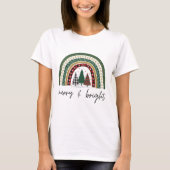 Women's Merry Bright Festive Christmas Holiday Tee T-shirt (Voorkant)