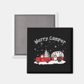 Womens Merry Camper Christmas Santa Claus Camng Re Magneet (Voorkant / Achterkant)