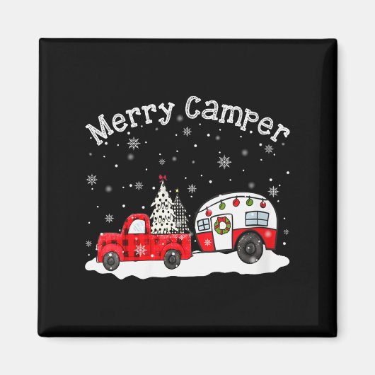 Womens Merry Camper Christmas Santa Claus Camng Re Magneet (Voorkant)