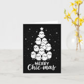 Womens Merry Chic-mas Cute Chicks Christmas Tree F Kaart (Gele Bloem)