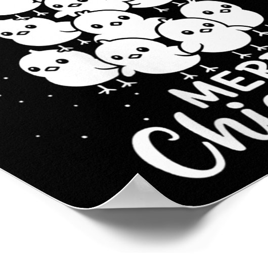 Womens Merry Chic-mas Cute Chicks Christmas Tree F Poster (Hoek)