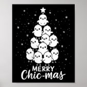 Womens Merry Chic-mas Cute Chicks Christmas Tree F Poster (Voorkant)