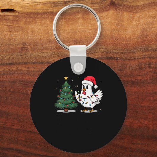Womens Merry Chick-mas Ultrygeist Funny Chicken Gh Sleutelhanger (Voorkant)