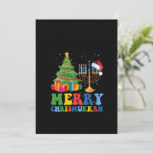 Womens Merry Chrismukkah 2022 Happy Hanukkah Chris Feestdagenkaart (Staand voorkant)