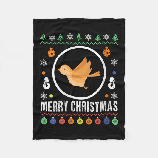 Womens Merry Christmas Bird Ugly Sweater Xmas Knit Fleece Deken (Voorkant)