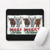 Womens Merry Christmas Scottish Highland Cow Xmas  Muismat (Met muis)