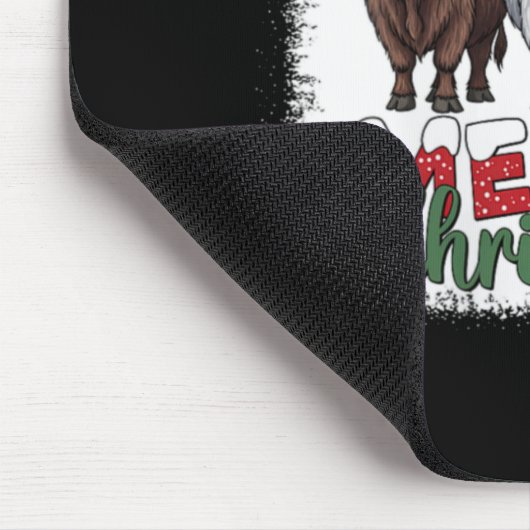 Womens Merry Christmas Scottish Highland Cow Xmas  Muismat (Hoek)