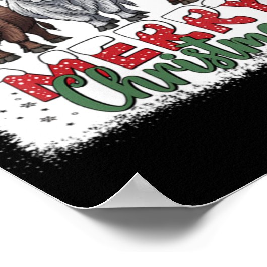 Womens Merry Christmas Scottish Highland Cow Xmas  Poster (Hoek)