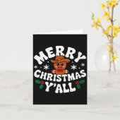 Womens Merry Christmas Yall Gingerbread Cowboy How Kaart (Gele Bloem)