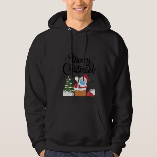 Womens Merry Christmask Funny Kerstkerstkerstman Hoodie (Voorkant)