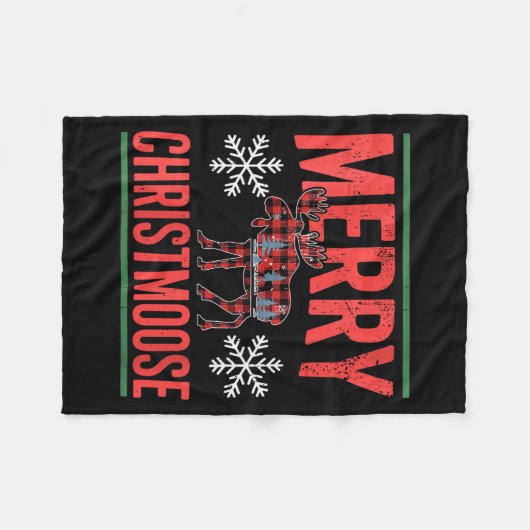 Womens Merry Christmoose Holiday Moose Ugly Sweate Fleece Deken (Voorkant (Horizontaal))