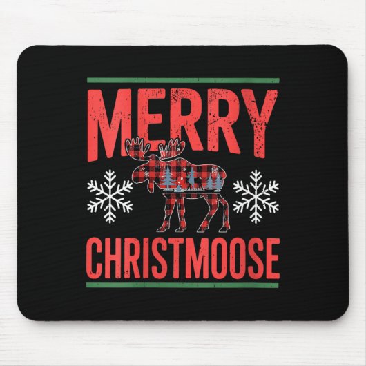 Womens Merry Christmoose Holiday Moose Ugly Sweate Muismat (Voorkant)
