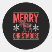 Womens Merry Christmoose Holiday Moose Ugly Sweate Ronde Sticker (Voorkant)