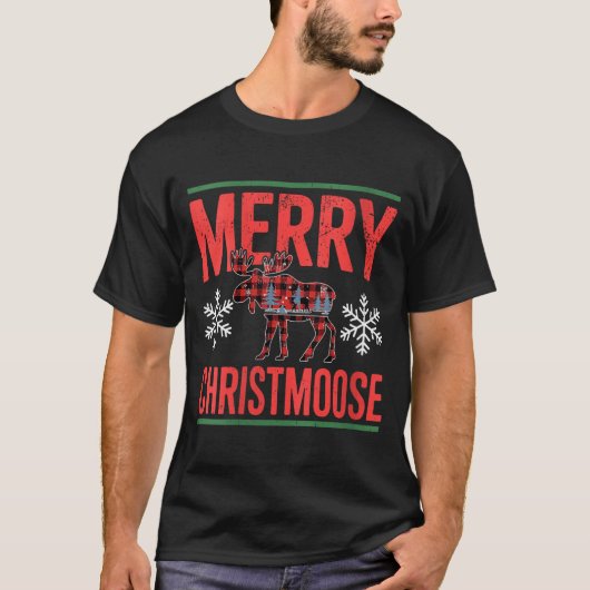 Womens Merry Christmoose Holiday Moose Ugly Sweate T-shirt (Voorkant)