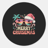 Womens Merry Cruisemas 2025 2026 Christmas Santa R Ronde Sticker (Voorkant)