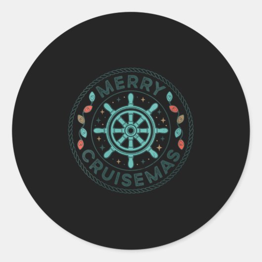 Womens Merry Cruisemas Cruise Mas Matching Family  Ronde Sticker (Voorkant)