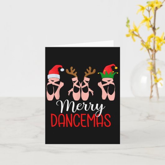Womens Merry Dancemas Ballet Dancer Teacher Christ Kaart (Gele Bloem)