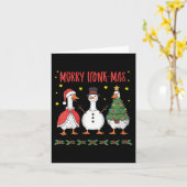 Womens Merry Honk-mas Funny Goose Christmas Humor Kaart (Gele Bloem)