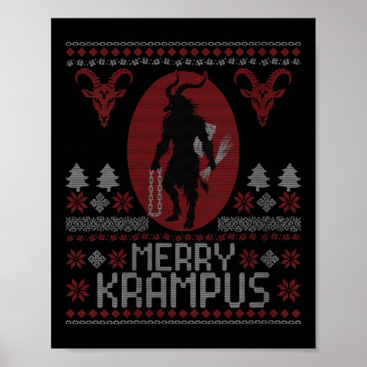 Womens Merry Krampus Horror Creepy Evil Funny Ugly Poster (Voorkant)