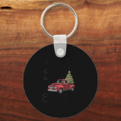 Womens Merry Truckin' Christmas Buffalo Plaid Clic Sleutelhanger (Voorkant)