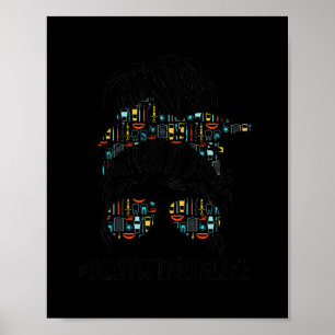 Womens Messy Bun Life of a Dentist Mam Moeders Poster
