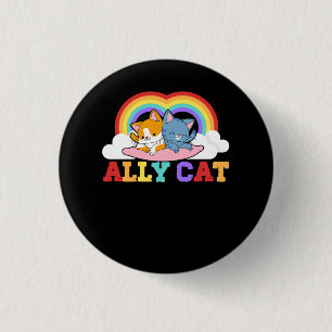 Womens met allang LGBT-pride, enkel-paarse kat met Ronde Button 3,2 Cm