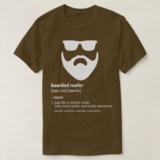 Womens met Roofer Funny Beard Roofing VNeck T-shirt (Design voorkant)